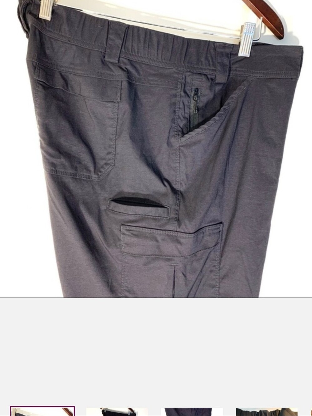 Duluth Trading Co Black Nylon Spandex Cargo Pant